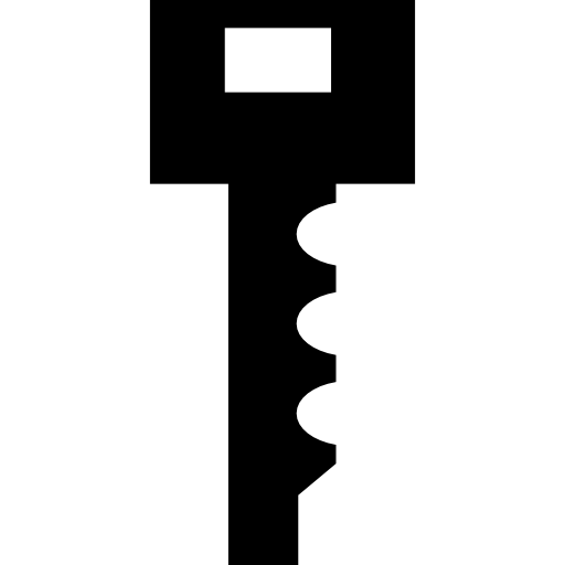 Key simple shape with rectangle on top